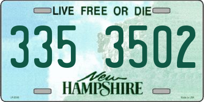 NH license plate 3353502