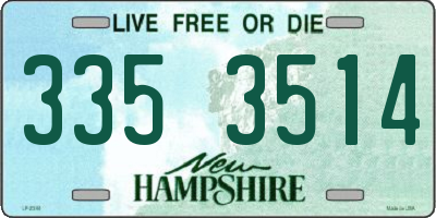NH license plate 3353514