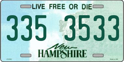 NH license plate 3353533