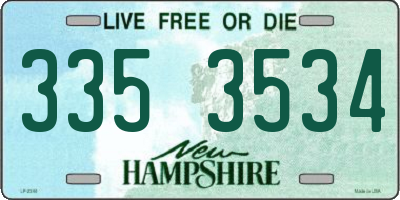 NH license plate 3353534