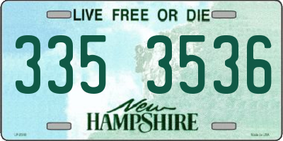 NH license plate 3353536