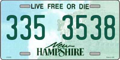 NH license plate 3353538