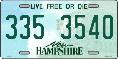 NH license plate 3353540