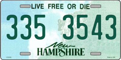 NH license plate 3353543