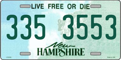 NH license plate 3353553