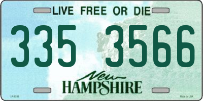 NH license plate 3353566
