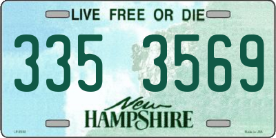 NH license plate 3353569