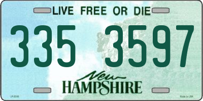 NH license plate 3353597