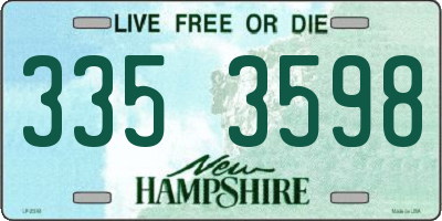 NH license plate 3353598