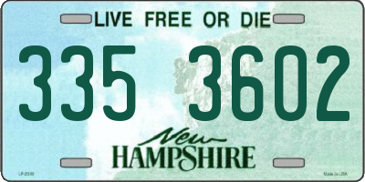 NH license plate 3353602
