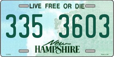 NH license plate 3353603