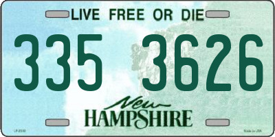 NH license plate 3353626