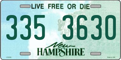 NH license plate 3353630