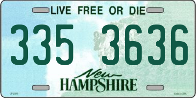 NH license plate 3353636
