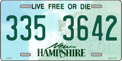 NH license plate 3353642