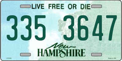 NH license plate 3353647