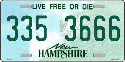 NH license plate 3353666