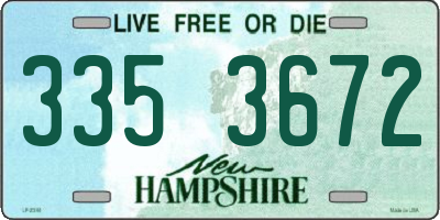 NH license plate 3353672