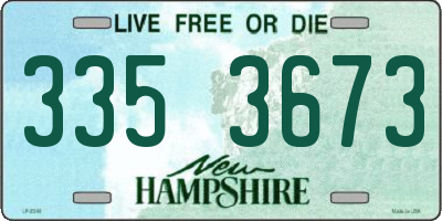 NH license plate 3353673
