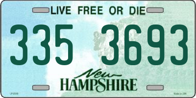 NH license plate 3353693
