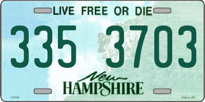 NH license plate 3353703