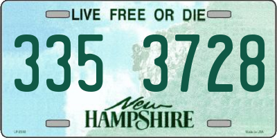 NH license plate 3353728