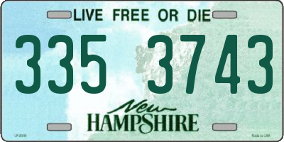 NH license plate 3353743