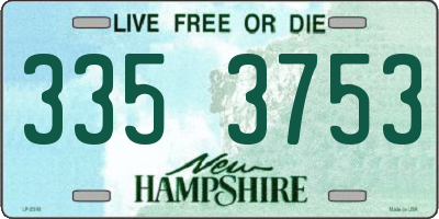 NH license plate 3353753