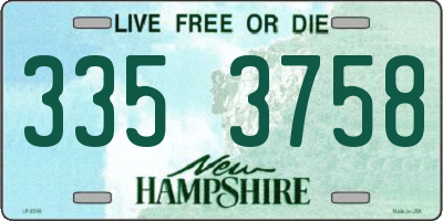 NH license plate 3353758