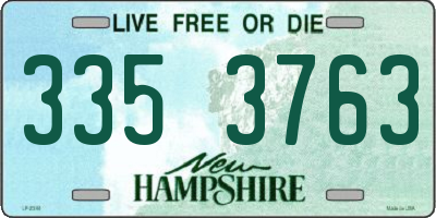 NH license plate 3353763