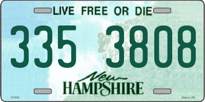 NH license plate 3353808