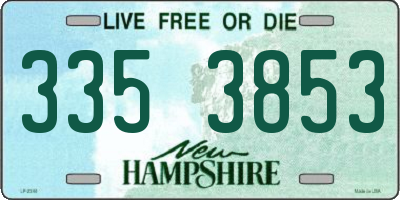 NH license plate 3353853