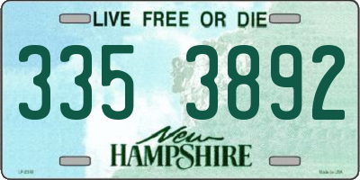 NH license plate 3353892