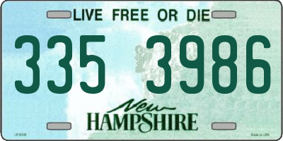 NH license plate 3353986