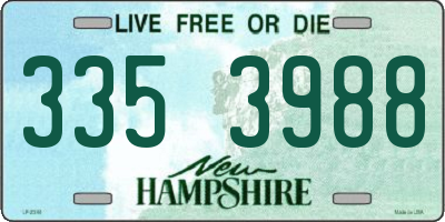 NH license plate 3353988
