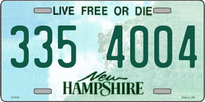 NH license plate 3354004