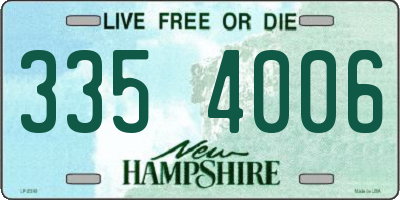 NH license plate 3354006