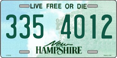 NH license plate 3354012