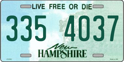 NH license plate 3354037