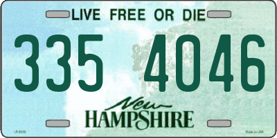 NH license plate 3354046