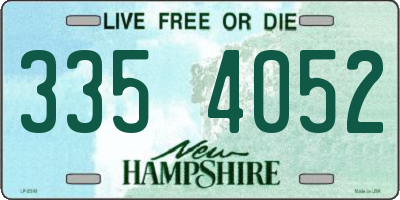 NH license plate 3354052