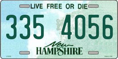 NH license plate 3354056