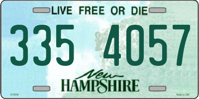 NH license plate 3354057