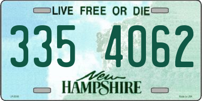 NH license plate 3354062