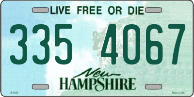 NH license plate 3354067