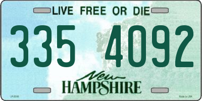NH license plate 3354092