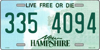 NH license plate 3354094