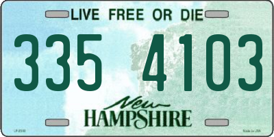 NH license plate 3354103