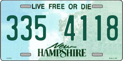 NH license plate 3354118
