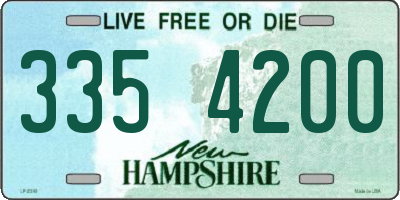 NH license plate 3354200
